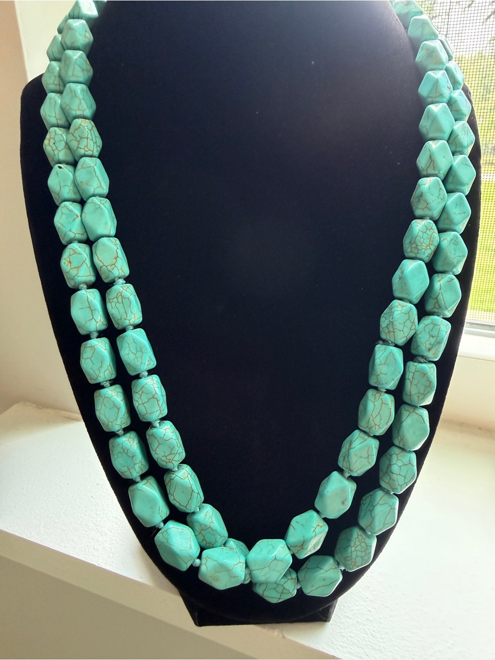 Turquoise Stone Beaded Necklace